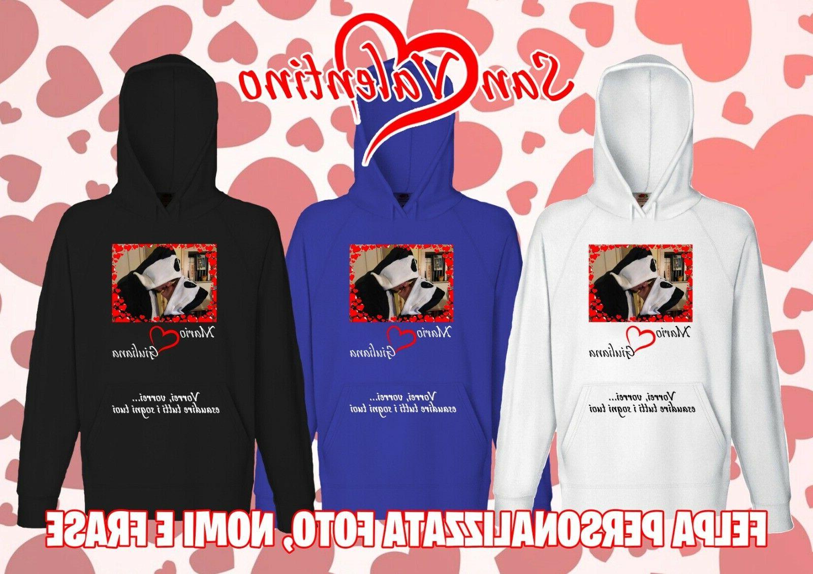 regalo san valentino felpa personalizzata con foto