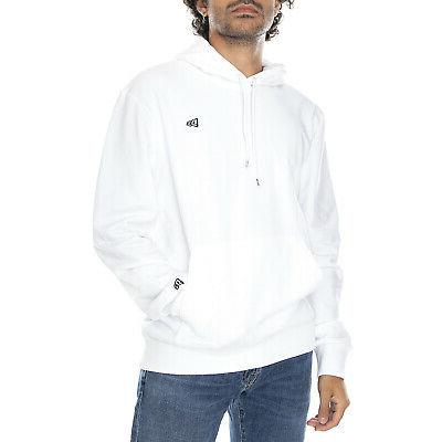 ribbed flag hoody white felpa con cappuccio