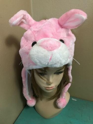 rosa coniglietto felpa pelliccia animale testa cappello
