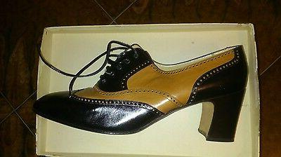 scarpe da donna vintage stile francesina nere