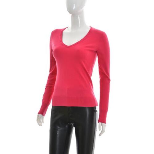 scollo a v maglione maglia xs rosa