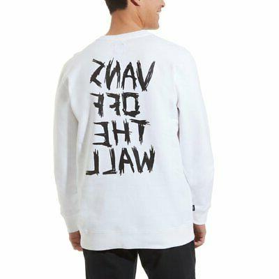 scratched crew felpa uomo vn0a49jiwht1 white