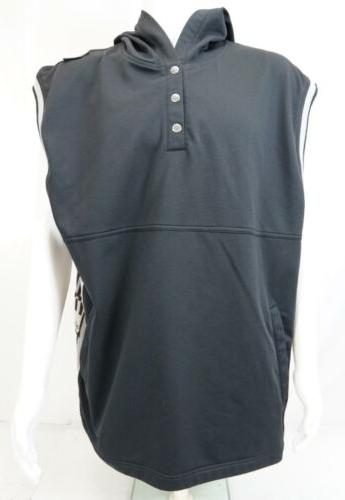 senza maniche pullover con cappuccio nero uomo