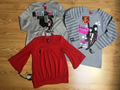 set 3 pezzi bambina felpa disney maglia