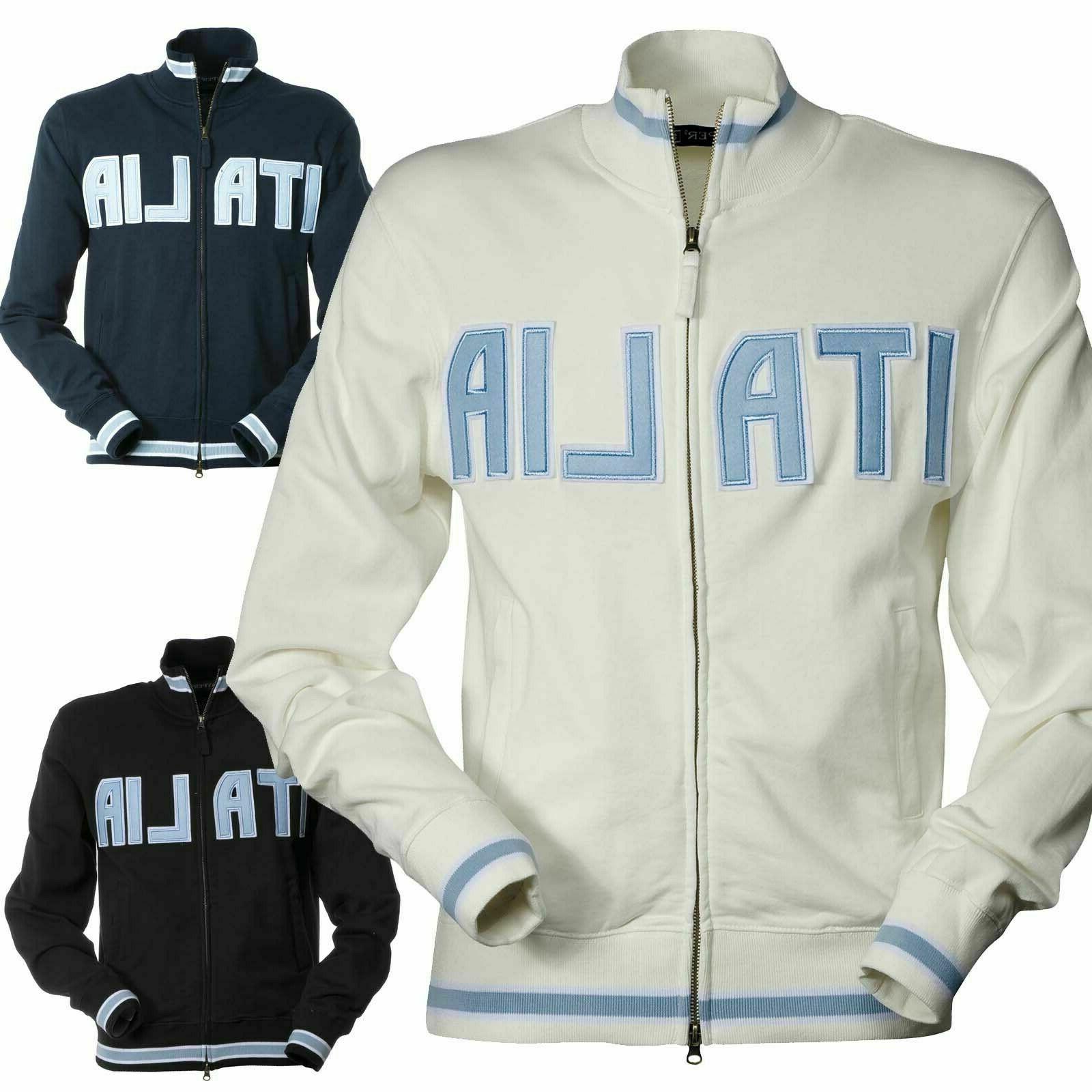 sport felpa scritta italia patch ricamo manica