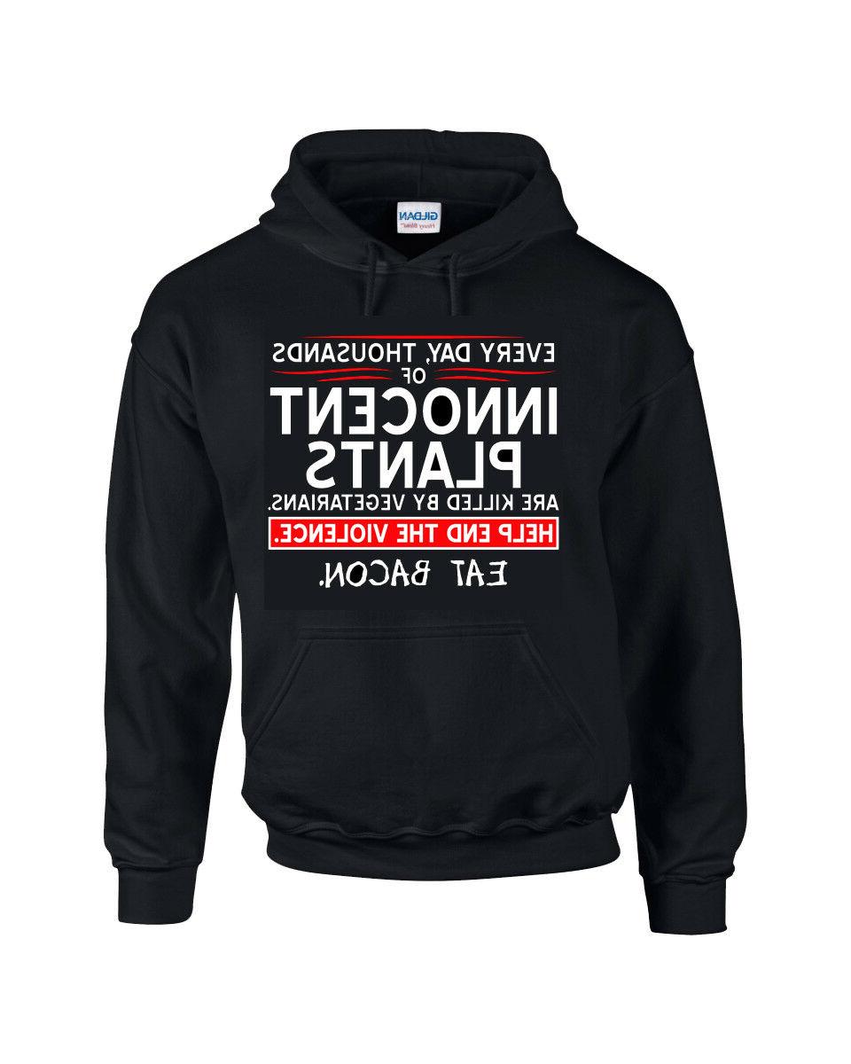 stampato divertente risparmia piante eat bacon felpa