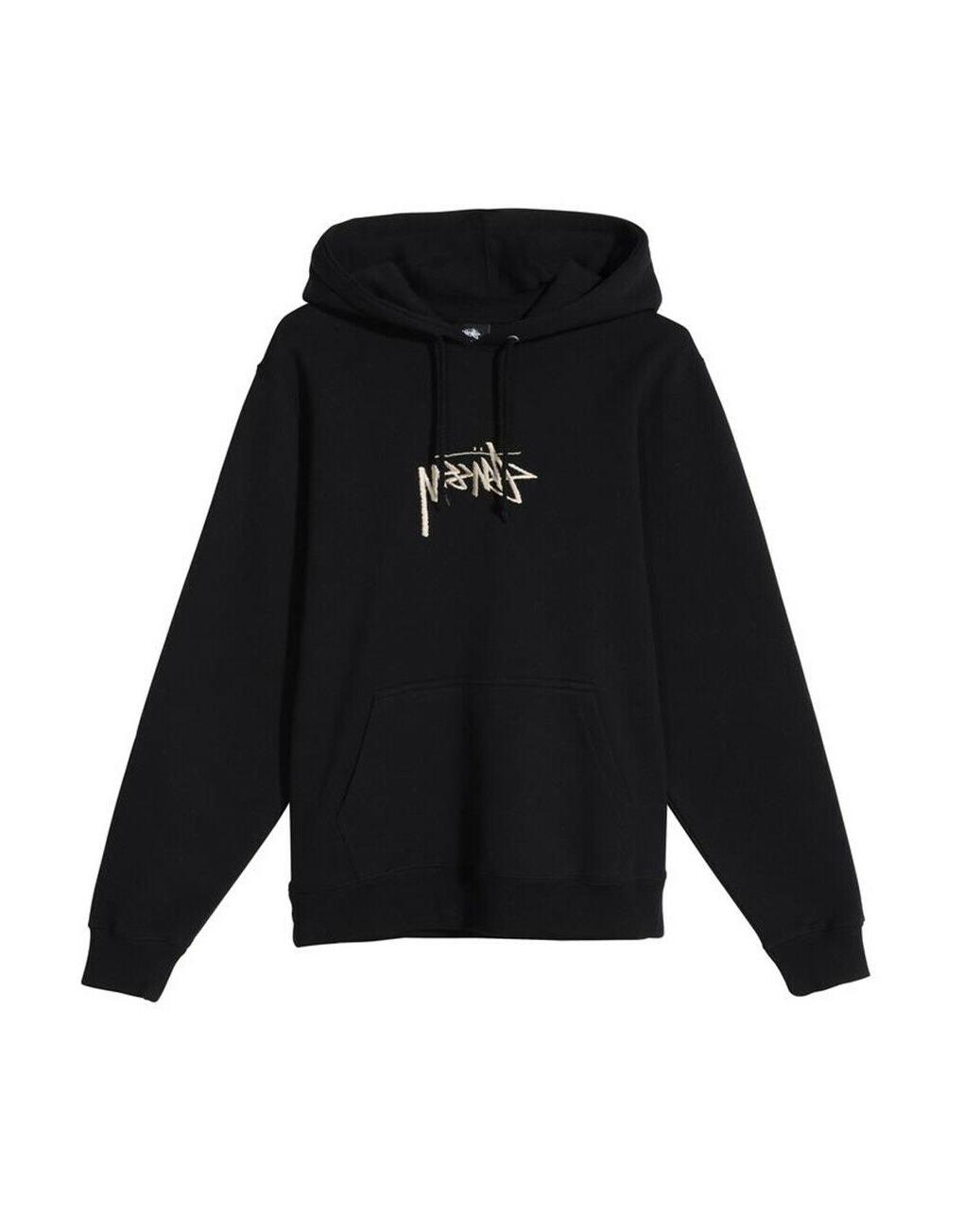 stock logo hoodie black