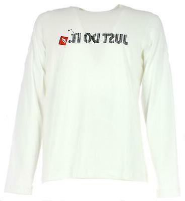 t shirt manica lunga uomo bianca cotone