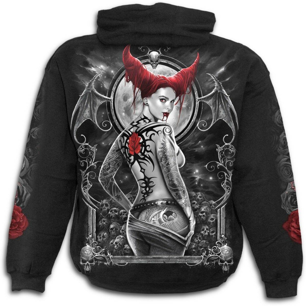 temptress felpa tatuaggio angel goth gotico biker