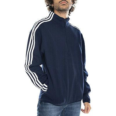 terry tracking sweatshirt navy white felpa collo