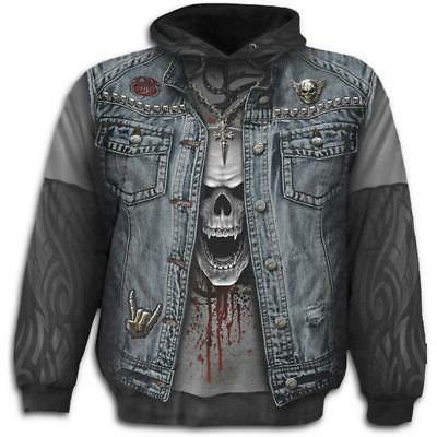thrash metal allover black felpa tg m