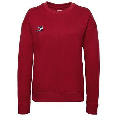 tommy jeans tommy distintivo crew maglione felpa