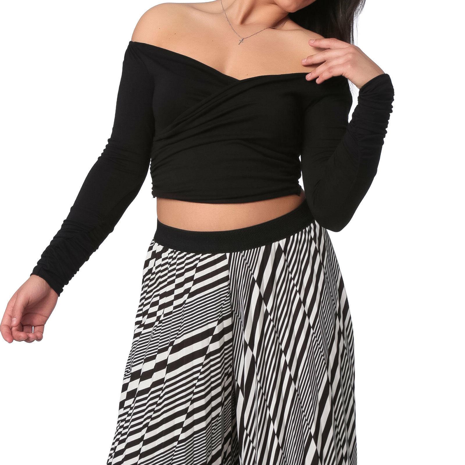 top donna crop top maglietta maglia corta