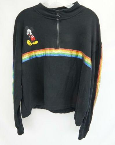 topolino arcobaleno a righe felpa black youth