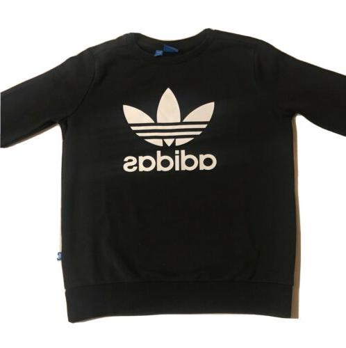trefoil crew felpa bambino nera ed7797