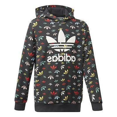 trefoil felpa con cappuccio bambino nera fm4893