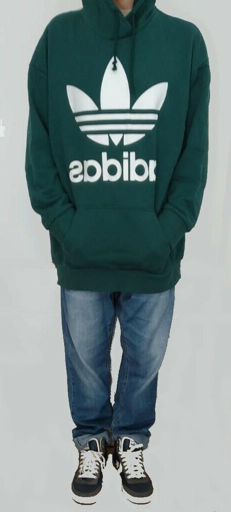 trefoil oversize hoodie cw1248 green s felpa