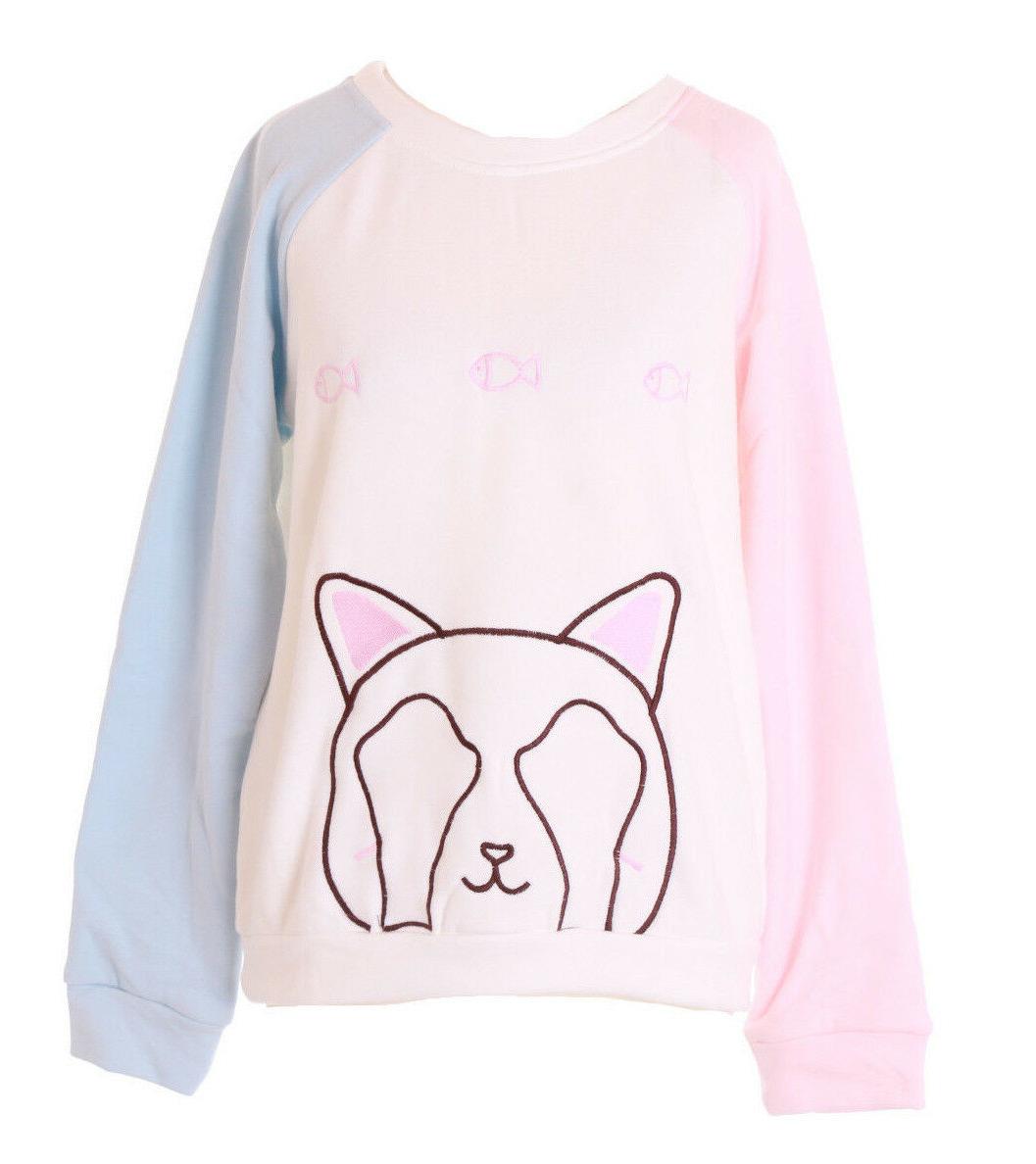 ts 148 bianco rosa blu toppa gatto