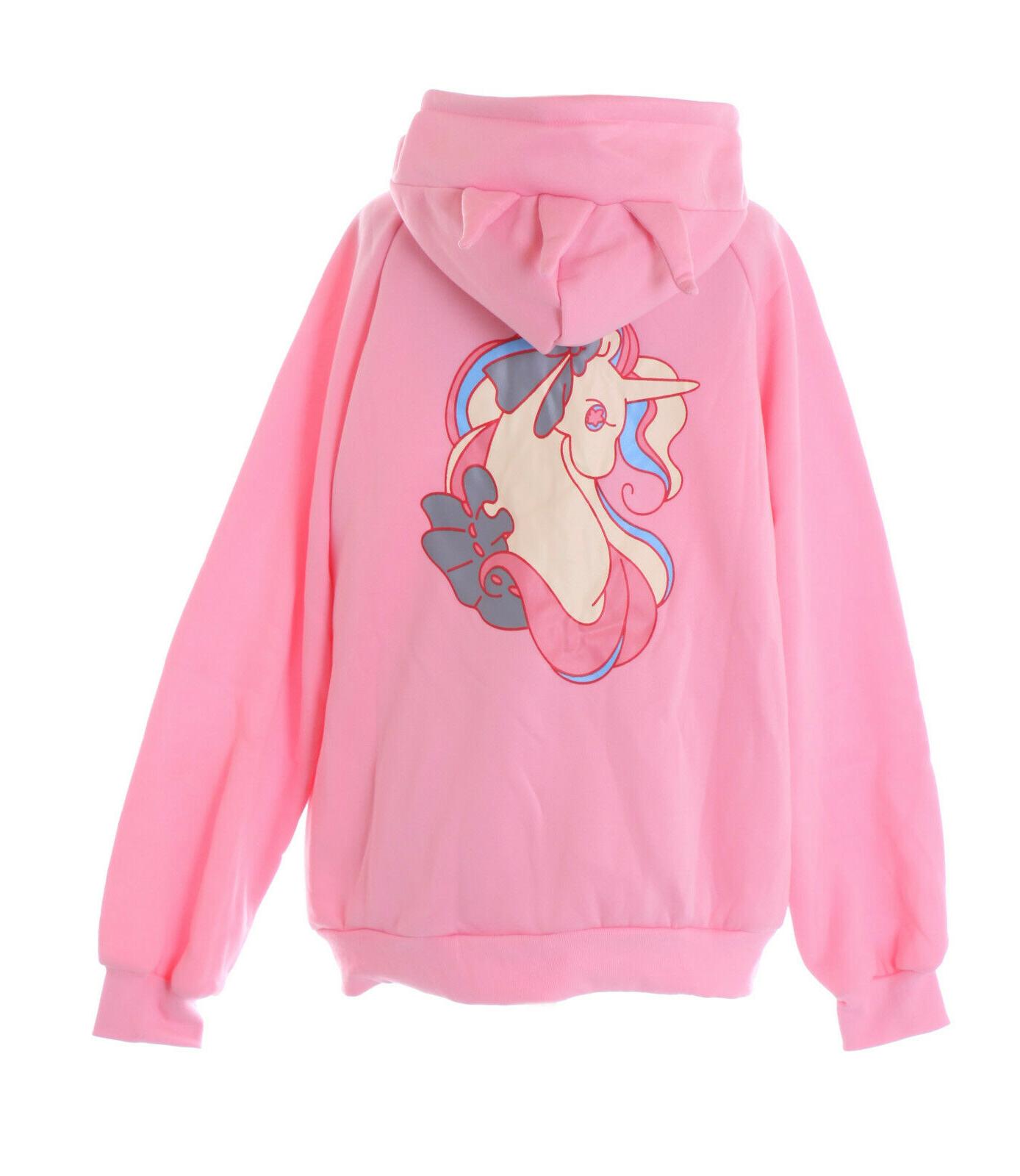 ts 290 rosa einhorn stampa oversize cappuccio