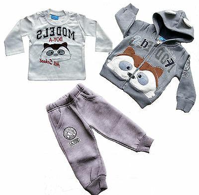tuta cappuccio neonato baby felpata completo 3
