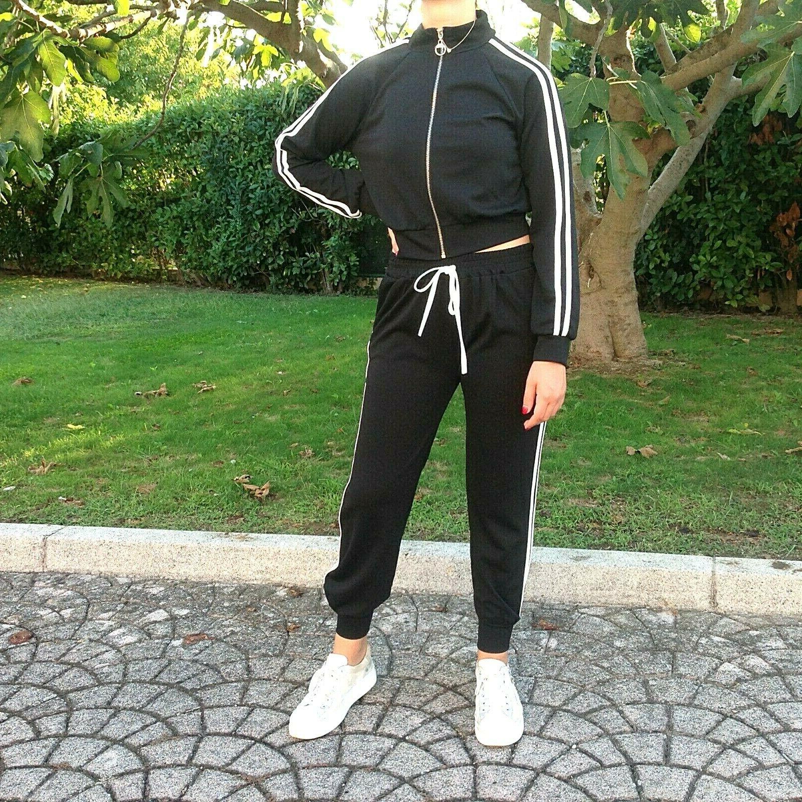 tuta completa tinta unita pantaloni jogger giacca