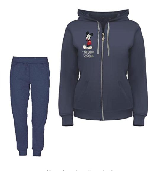 tuta donna full zip in felpa mickey