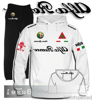 tuta felpa hoodie printed alfa romeo cuore