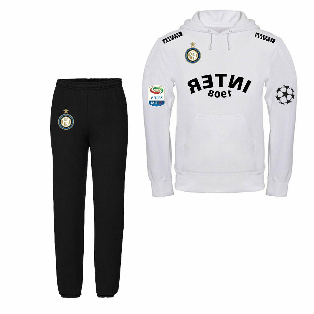 tuta inter personalizzata felpa con cappuccio bianca