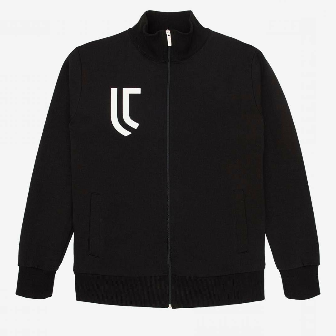 tuta nera logo bianco completo felpa e