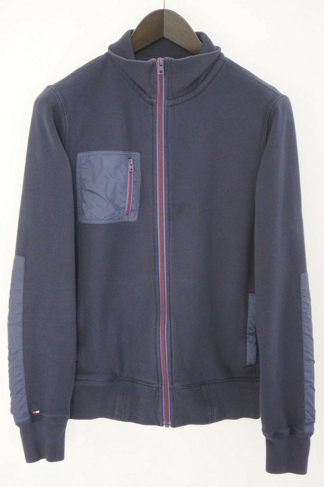 uomo cappuccio classico blu cotone traspirante zip