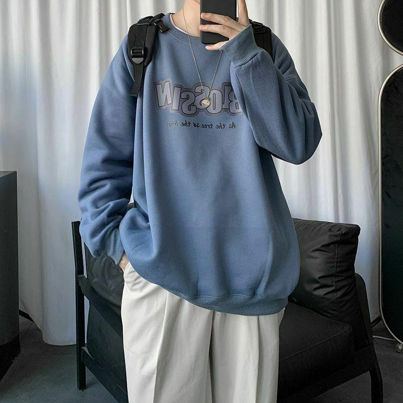 uomo casual sciolto felpe inverno mew grafica