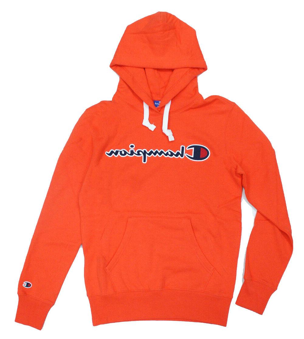 uomo con cappuccio logo arancione