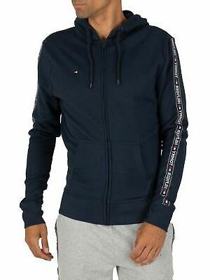 uomo felpa con cappuccio con logo zip