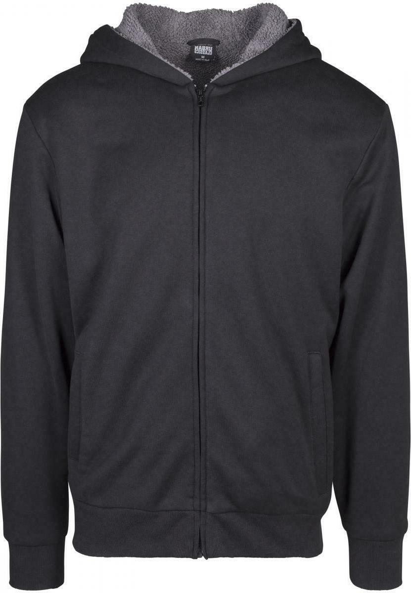 uomo felpa con zip e cappuccio sherpa
