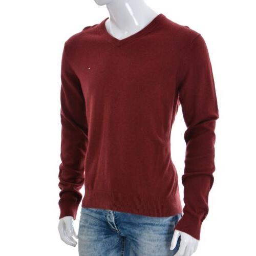 uomo maglione rosso bordeaux tinta unita maniche