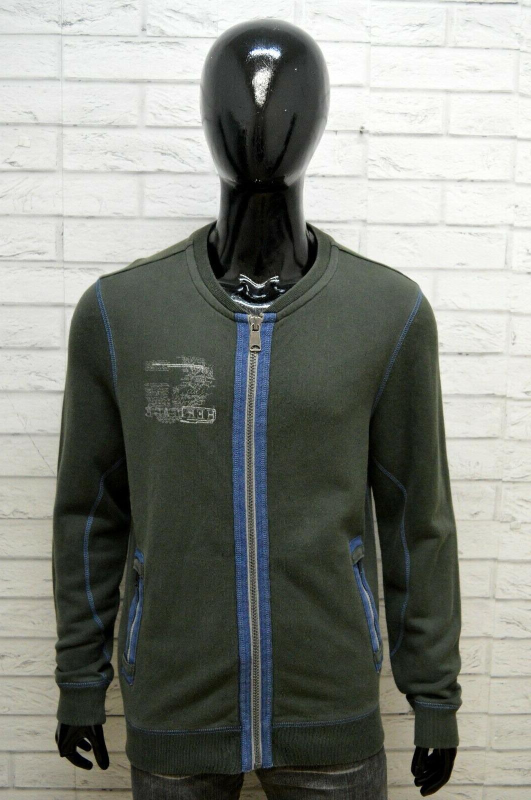 uomo pullover felpa cardigan verde taglia l