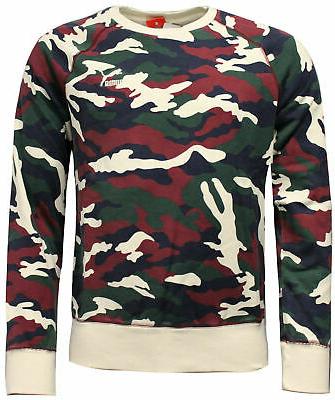 varsity camo crew neck mens pullover sweatshirt