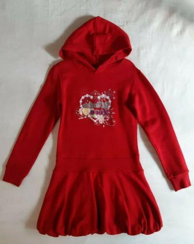 vestito abito cotone rosso felpa garzato bimba