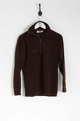 vintage 1 4 zip pile pullover marrone
