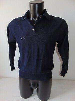 vintage 90 maglione m lana blu polo