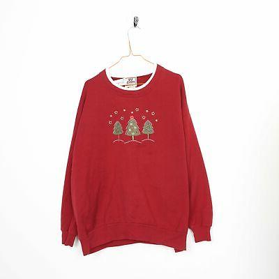 vintage 90s donna grafico felpa rosso xl