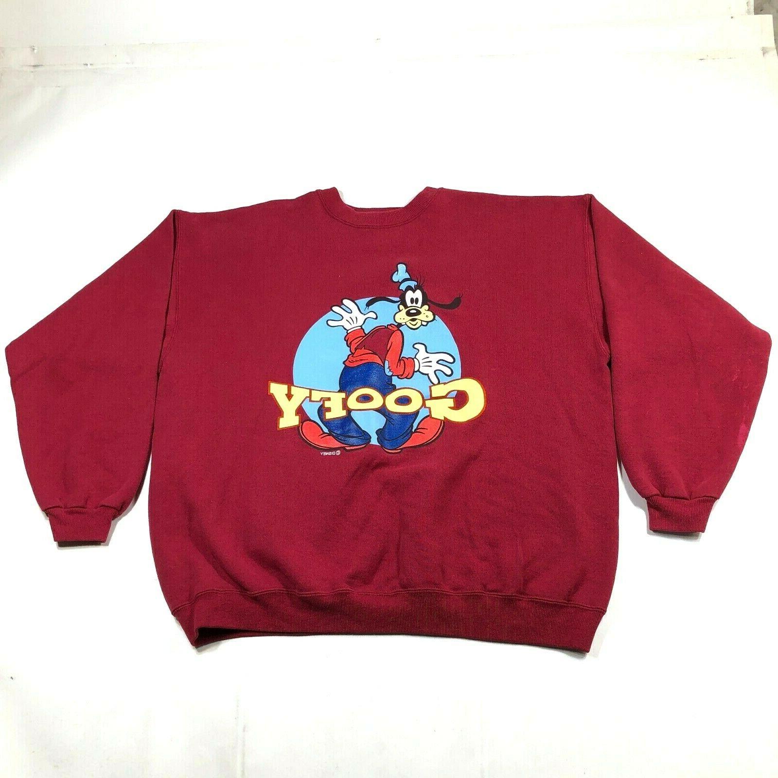 vintage disney goofy felpa adulti xl granata