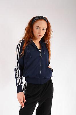 vintage donna felpa con cerniera navy s