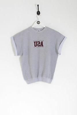 vintage donna felpa grigio m