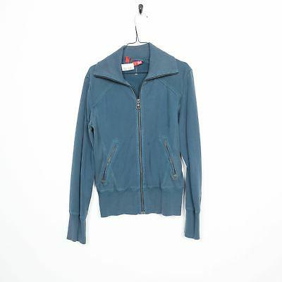 vintage felpa con cerniera blu medio m