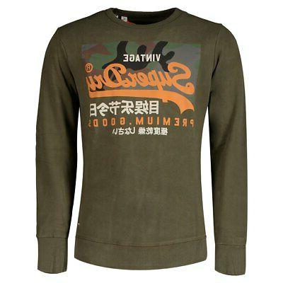 vintage logo camo crew felpe abbigliamento uomo