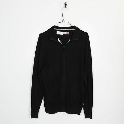 vintage piccolo logo zip maglia felpa nero