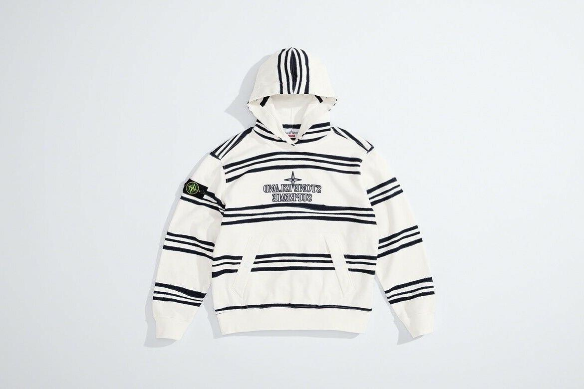 x stone island white hoodie nuovo ds