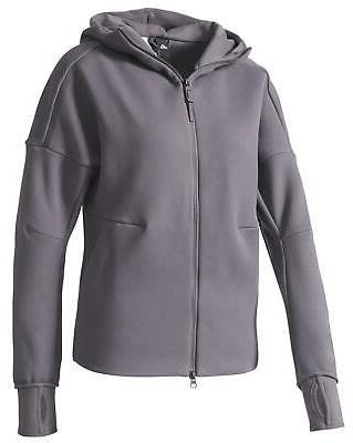 zne hoody felpa donna zip grigia