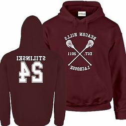 Lacrosse Di Beacon Hills FELPA CON CAPPUCCIO Bordeaux Stili 